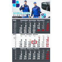 3-Monatskalender Einblatt Solid 3 Schrift klassisch