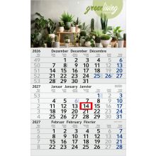 3-Monatskalender Einblatt Budget 3 RECYCLING Schrift modern