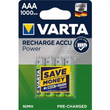 VARTA Batterie Recharge Accu Power 4 Stück AAA 1000 mAh