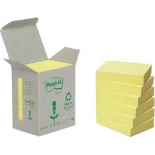 POST-IT® Haftnotizen 654-1B Recycling Notes 6 Blöcke à 100 Blatt 76 x 76 mm gelb