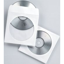 FELLOWES CD/DVD-Papierhülle 90690 50 Stück 12,4 x 12,6 cm mit Sichtfenster weiß