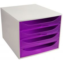 EXACOMPTA Schubladenbox Multiform 228619D A4 grau/violett