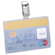 DURABLE Ausweishalter mit Clip 25 Stück für 1 Karte transparent
