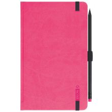 LEYKAM ALPINA Notizbuch G-Notes 113 13 x 21 cm 160 Blatt liniert Hardcover pink