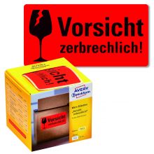 AVERY ZWECKFORM Warnetiketten 7211 200 Etiketten „Vorsicht zerbrechlich!“ 100 x 50 mm neonrot