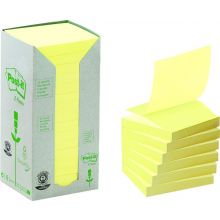 POST-IT® Haftnotizen Recycling Z-Notes 16 Blöcke à 100 Blatt 76 x 76 mm gelb