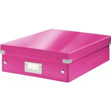 LEITZ Organisationsbox Click & Store Mittel mit Deckel pink-metallic