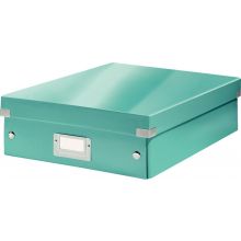 LEITZ Organisationsbox Click & Store Mittel mit Deckel eisblau-metallic
