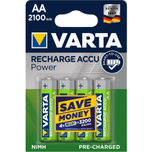 VARTA Batterien Rechargeable Accu Mignon AA 4 Stück grün