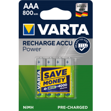 VARTA Batterien Accu NiMH AAA R2U 800 mAh wiederaufladbar 4 Stück